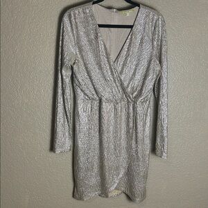 Gianni Bini Shimmering Light Gold Holiday Dress
